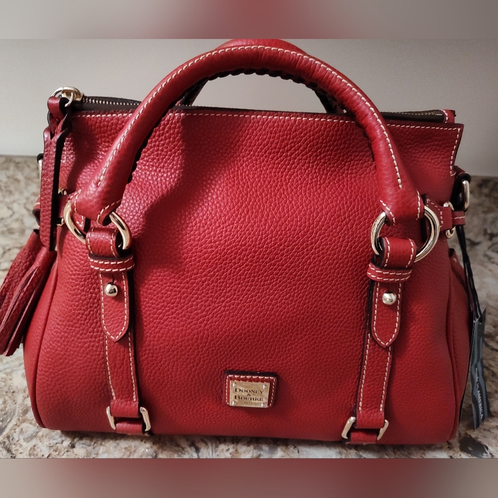 Dooney & Bourke Double Tassel Pebble Grained Leather Satchel NWT Made In The USA